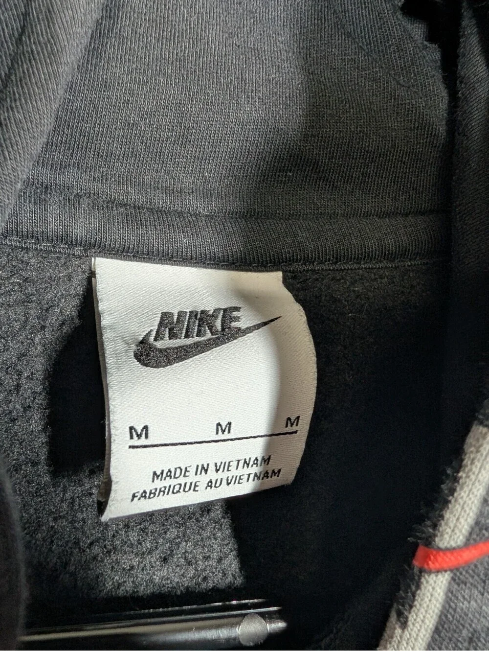 Nike Boys Hoodie M Joggers L Black Red All Over Logo Swoosh Tracksuit Set Fleece